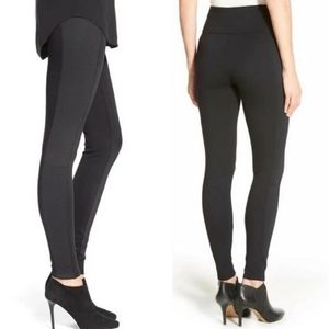 Spanx Black Textured Side Panels Legging Pant Size M